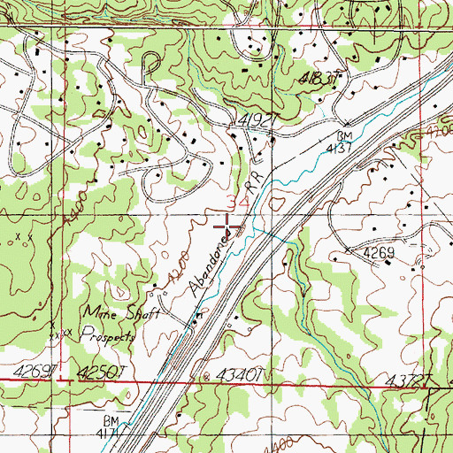Topographic Map of Strawberry Creek, MT