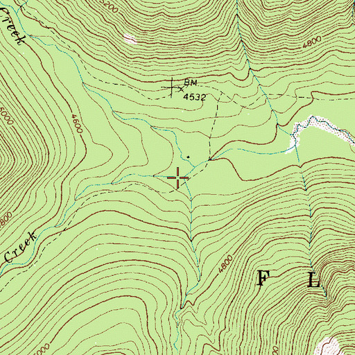 Topographic Map of String Creek, MT