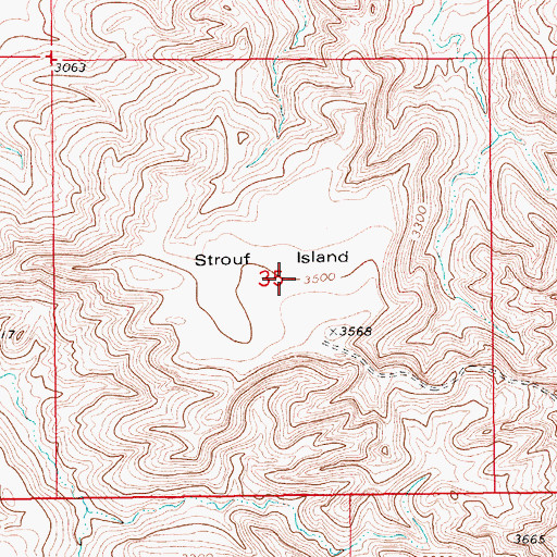 Topographic Map of Strouf Island, MT