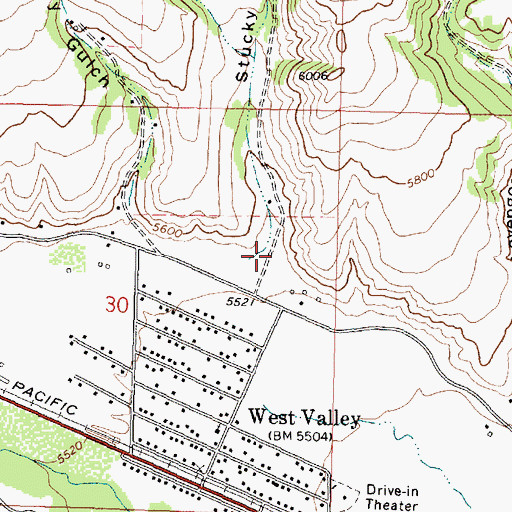 Topographic Map of Stucky Gulch, MT