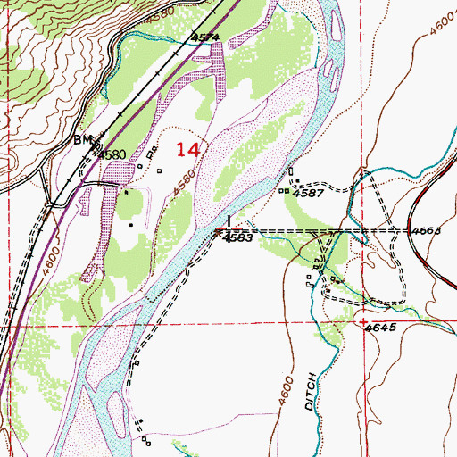 Topographic Map of Suce Creek, MT