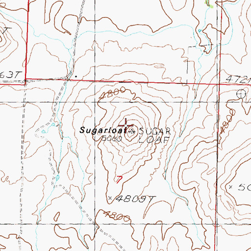 Topographic Map of Sugarloaf, MT