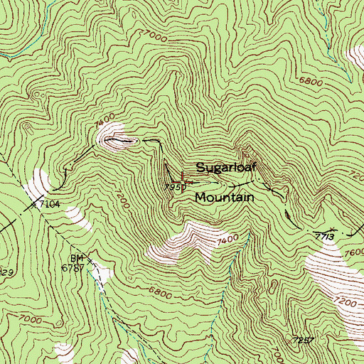 Topographic Map of Sugarloaf Mountain, MT