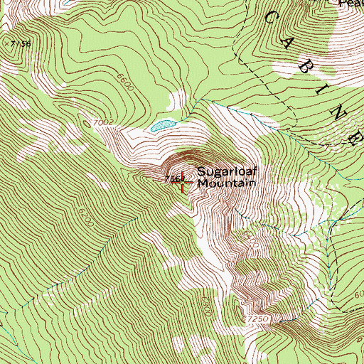 Topographic Map of Sugarloaf Mountain, MT