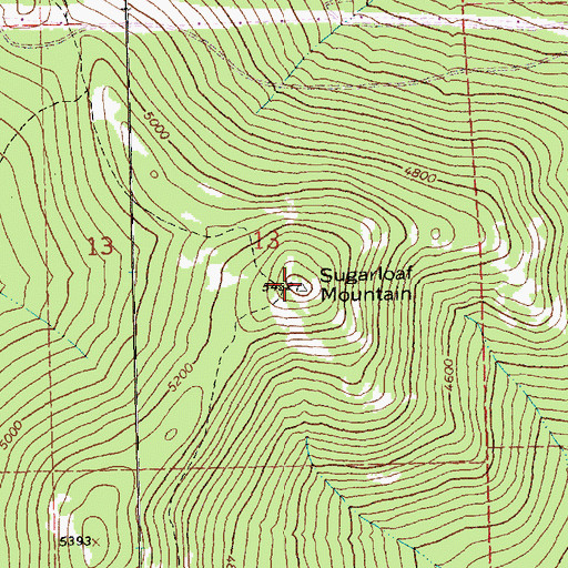 Topographic Map of Sugarloaf Mountain, MT