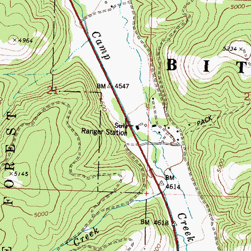 Topographic Map of Sula Ranger Station, MT