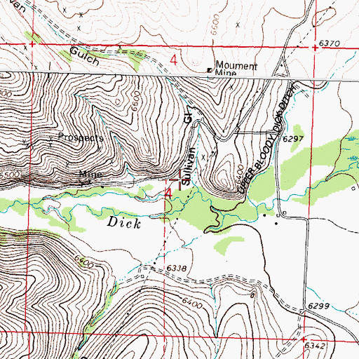 Topographic Map of Sullivan Gulch, MT