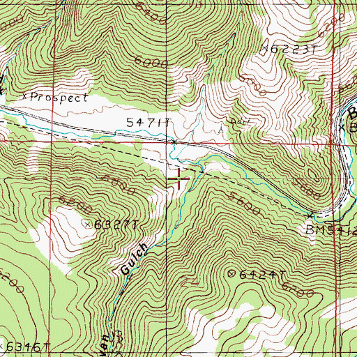 Topographic Map of Sullivan Gulch, MT