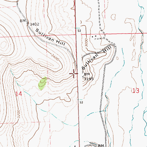 Topographic Map of Sullivan Hill, MT