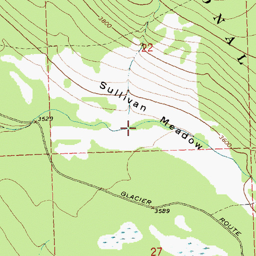 Topographic Map of Sullivan Meadow, MT