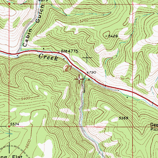 Topographic Map of Sulphur Bar Creek, MT
