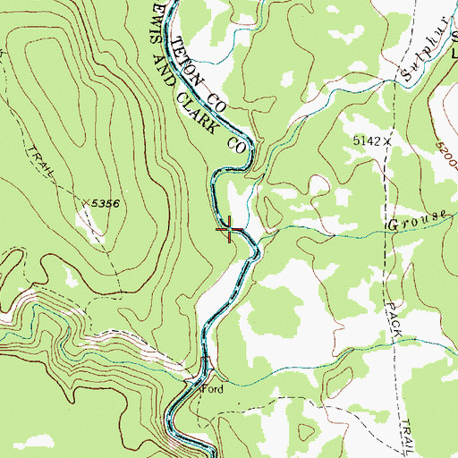 Topographic Map of Sulphur Creek, MT
