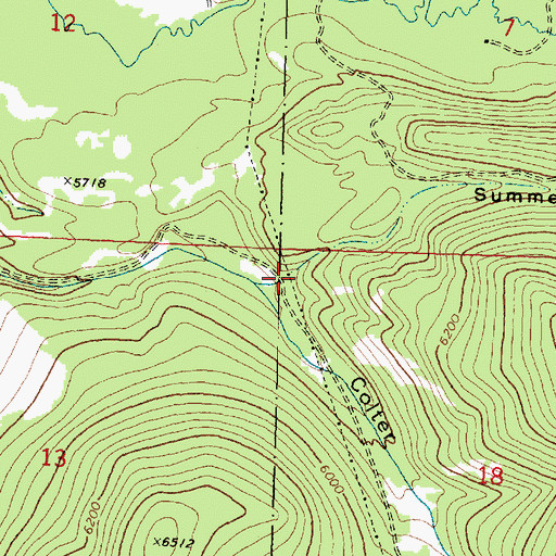 Topographic Map of Summer Gulch, MT