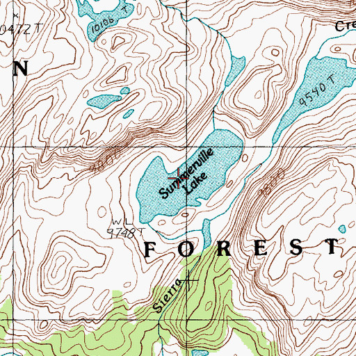 Topographic Map of Summerville Lake, MT