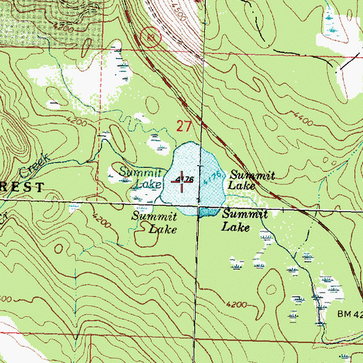 Topographic Map of Summit Lake, MT