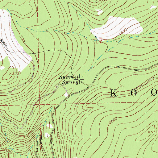 Topographic Map of Summit Spring, MT