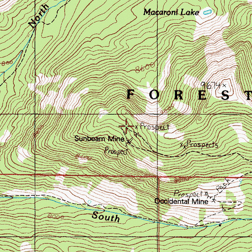 Topographic Map of Sunbean Mine, MT