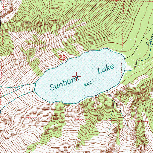 Topographic Map of Sunburst Lake, MT