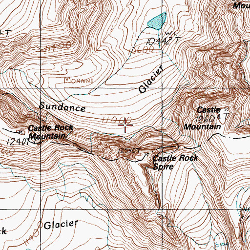 Topographic Map of Sundance Glacier, MT