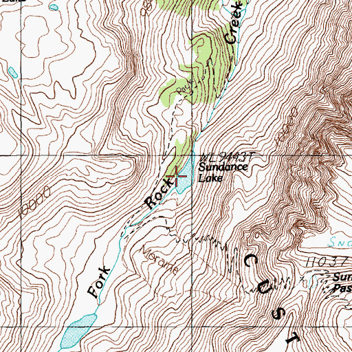 Topographic Map of Sundance Lake, MT