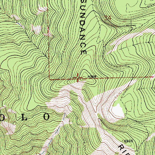 Topographic Map of Sundance Ridge, MT