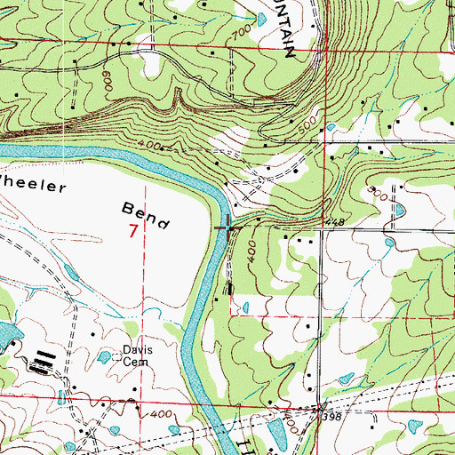 Topographic Map of Cedar Creek, AR