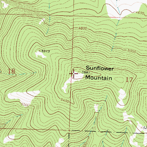 Topographic Map of Sunflower Mountain, MT