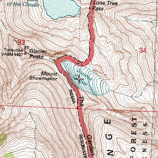 Topographic Map of Sunrise Glacier, MT