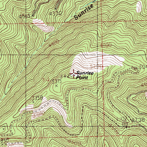 Topographic Map of Sunrise Point, MT