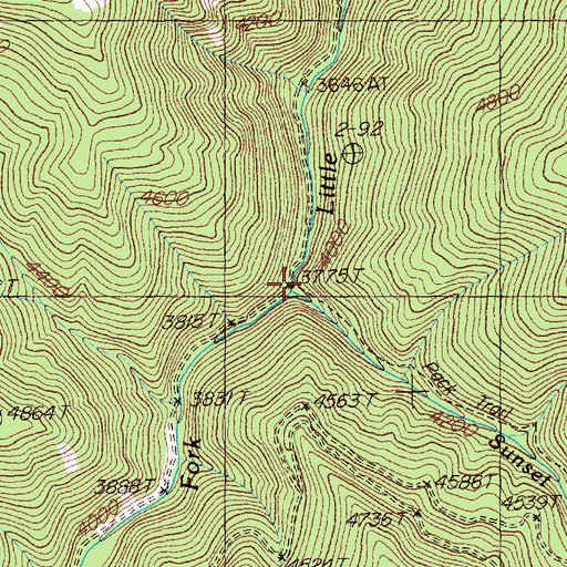 Topographic Map of Sunset Creek, MT