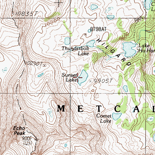 Topographic Map of Sunset Lake, MT