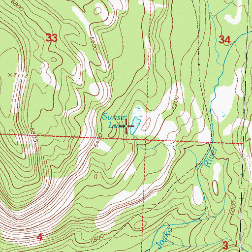 Topographic Map of Sunset Lake, MT