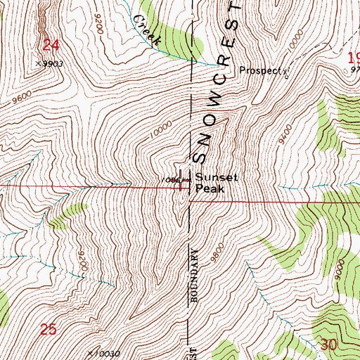 Topographic Map of Sunset Peak, MT