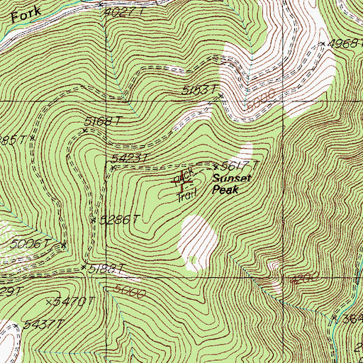 Topographic Map of Sunset Peak, MT