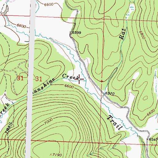 Topographic Map of Sunshine Creek, MT