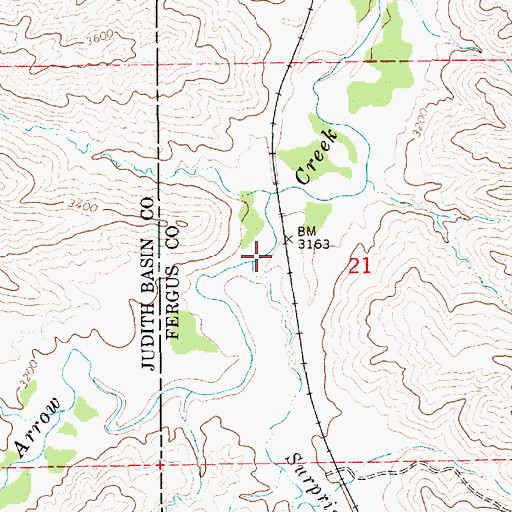 Topographic Map of Surprise Creek, MT