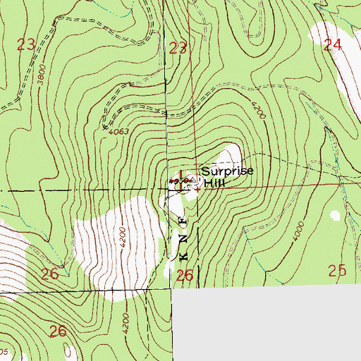Topographic Map of Surprise Hill, MT