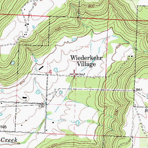 Topographic Map of Wiederkehr Village, AR
