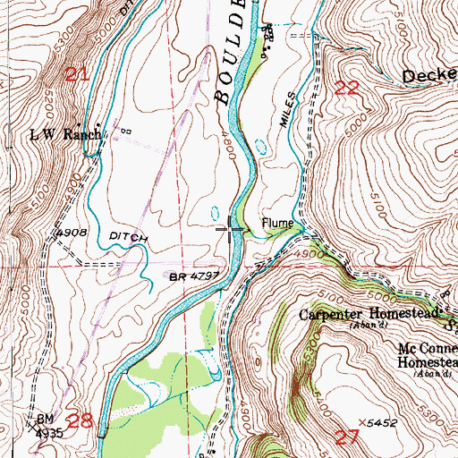 Topographic Map of Susie Creek, MT