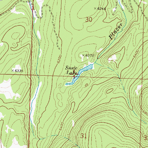 Topographic Map of Susie Lake, MT