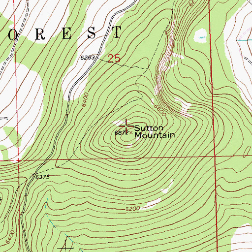 Topographic Map of Sutton Mountain, MT