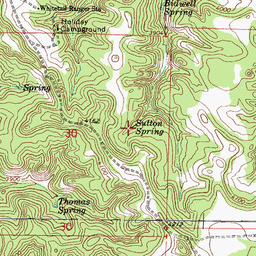 Topographic Map of Sutton Spring, MT