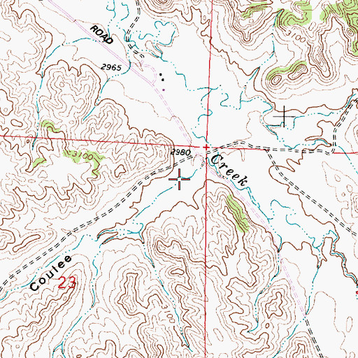 Topographic Map of Swain Coulee, MT