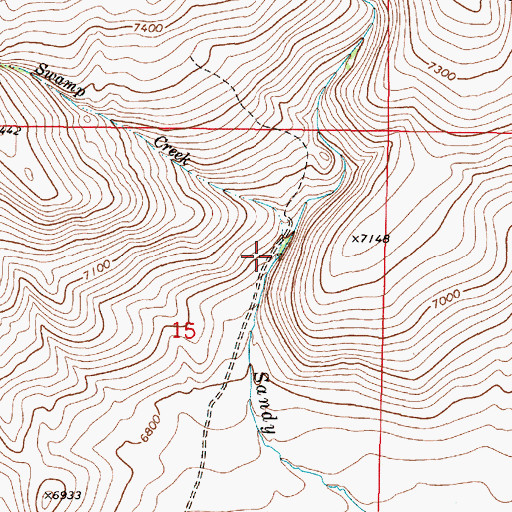 Topographic Map of Swamp Creek, MT