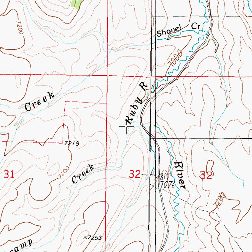Topographic Map of Swamp Creek, MT