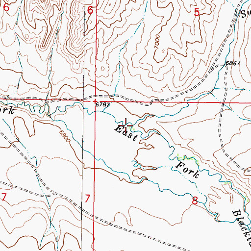 Topographic Map of Swamp Creek, MT