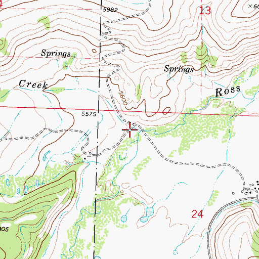 Topographic Map of Swamp Creek, MT