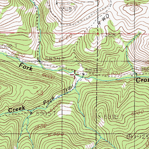 Topographic Map of Swamp Creek, MT