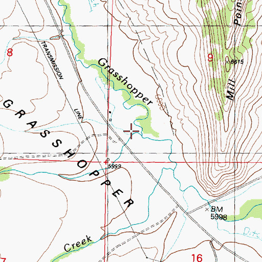 Topographic Map of Swamp Creek, MT