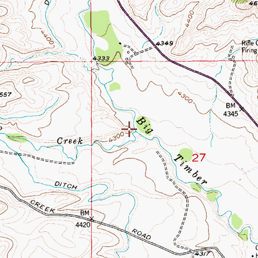 Topographic Map of Swamp Creek, MT